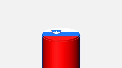 3D CYLINDER SHAPE NATIONAL FLAG : Slovenia