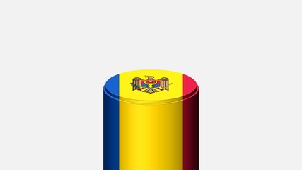 3D CYLINDER SHAPE NATIONAL FLAG : Moldova