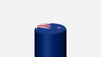 3D CYLINDER SHAPE NATIONAL FLAG : New Zealand
