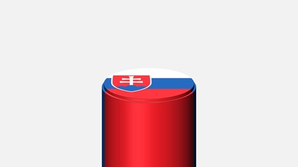3D CYLINDER SHAPE NATIONAL FLAG : Slovakia