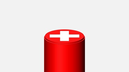 3D CYLINDER SHAPE NATIONAL FLAG : Switzerland