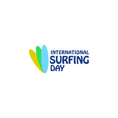 company logo design illustration international surfing day vector icon