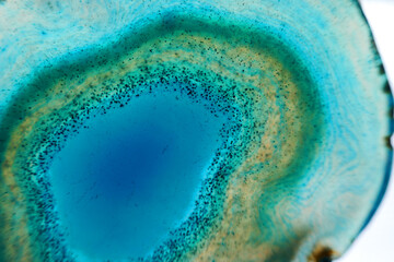 Agate stone bright blue  background.Natural texture of blue stone.Phone wallpaper nature.surface of...