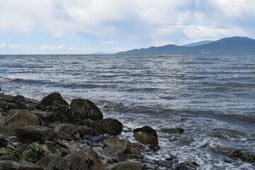 rocky coast of the sea
