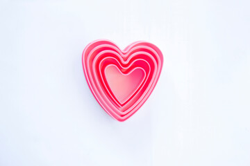 Obraz premium pink heart are formed from several layers of mold