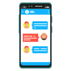 messenger chatting on smartphone