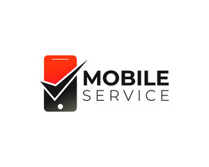 Mobile Service logo design, Phone and Checklist icon