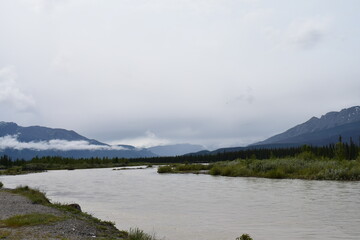 lake and mountains