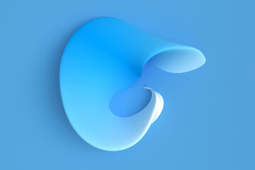 White blue light delicate abstract 3D background of a intertwine wave curving intertwining and writhing surface. 3D illustration with copy space