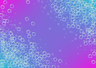 Bath bubble. Detergent soap foam and suds for bathtub. Shampoo.