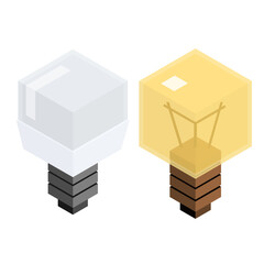 isometric light bulb lamps