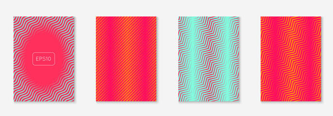 Minimalistic cover template set with gradients