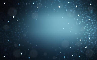 Fototapeta na wymiar Dark BLUE vector pattern with christmas snowflakes.
