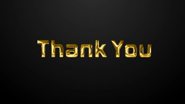 Thank You letter in realistic metallic gold