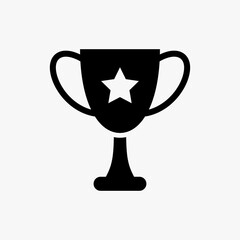 Trophy cup icon designed in a solid style