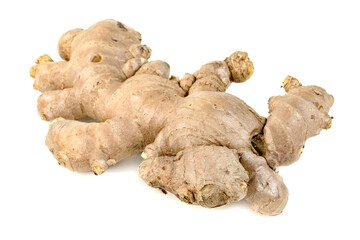 fresh ginger root isolated on white background