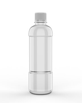 Blank pet bottle for design presentation and mock up. 3d render illustration.