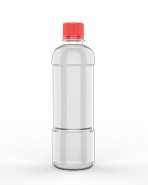 Blank pet bottle for design presentation and mock up. 3d render illustration.