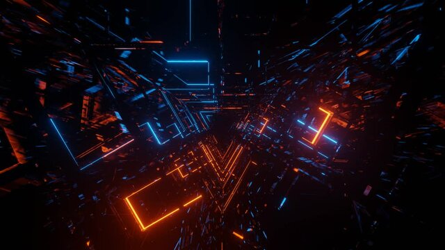 Moving through a futuristic sci-fi tunnel motion. - 60fps.