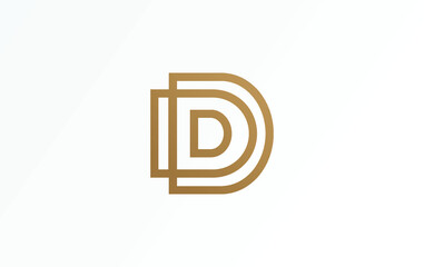 Double D letter With Gold Color and modern design