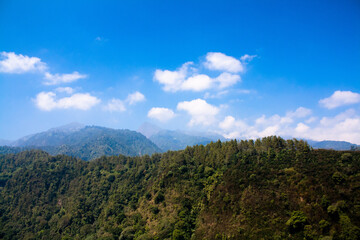 Fototapeta na wymiar Beautiful scenery from Plawangan Senaru, Mt Semeru, Indonesia.