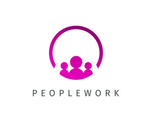 Creative People Logo Design Template, People work logo