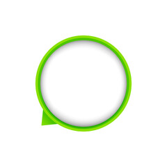 speech bubble green circle isolated on white, bubble chat sign for icon speak or talk, balloon speech for message copy space text, dialog box chat symbol, modern speech bubble for conversation concept