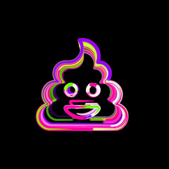Symbol poo from multi-colored circles and stripes. UFO Green, Purple, Pink