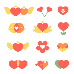 set of heart icon