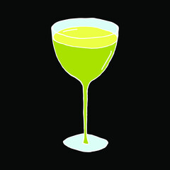 
Vector drawing of a glass with a cocktail