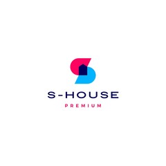 s letter house logo vector icon illustration