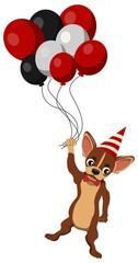 CHIHUAHUA DOG HOLDING BALLOON