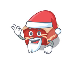 cartoon character of pork belly Santa with cute ok finger