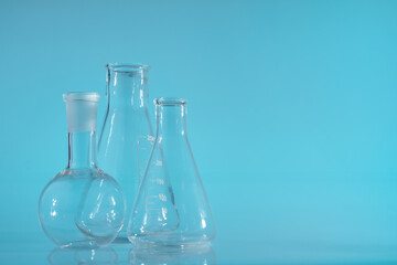 Chemical vessels. Glass flasks. Laboratory utensil.