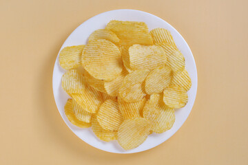 Ribbed potato chips