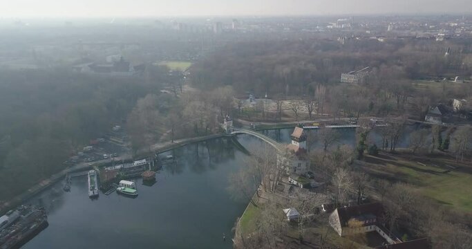 Berlin drone shot in 4K power station & Spreepark