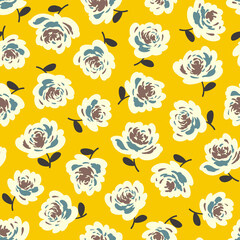 Seamless pattern material of an abstract flower,
