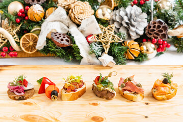Christmas appetizers on the table