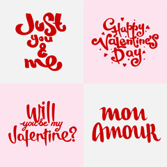 Valentine day lettering card