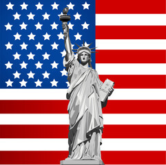 vector illustration of statue of liberty 