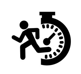 speedometer. abstract symbol of speed with running man
