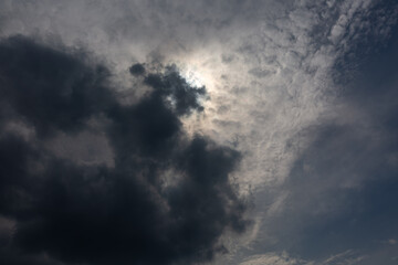 Clouds, blue sky and sun