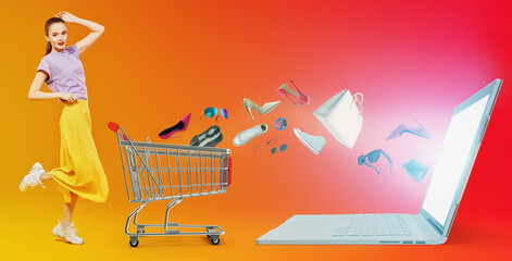 shopping in online store
