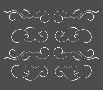 Beautiful decorative dividers set ornaments floral. -  Vector.