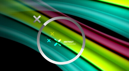 Swirl, curve blurred color lines, holographic rainbow liquid style gradient waves for Wallpaper, Banner, Background, Card, Book Illustration, landing page