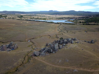 Aerial view of the stones of Tapalpa, a wide field