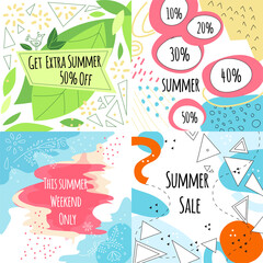 Summer sale vector banners