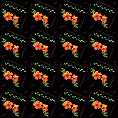 sfondo nero con fiori arancio