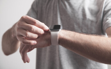 Man showing smart watch. Lifestyle. Technology