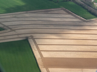 vue aérienne du champs à Gailefontaine en Seine Maritime en france